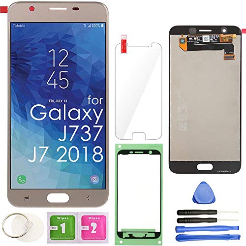 LCD Screen Replacement Touch Display Digitizer Assembly (Gold) for Samsung Galaxy J7 2018 J737 SM-J737 J737A / J7 Refine J737P / J7 Crown S767VL /J7 Aero/ J7 V J737V / J7 Star J737T