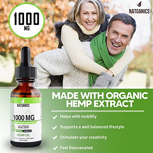 Organic Hemp Oil 1000mg - Ultra Premium Hemp Oil Drops 1000mg - Natural Hemp Oil Extract Tincture - Non-GMO Ultra-Pure CO2 Extracted Drops - Omega Fatty Acids 3 6 9 - Organically Grown & Made in USA - Image 4