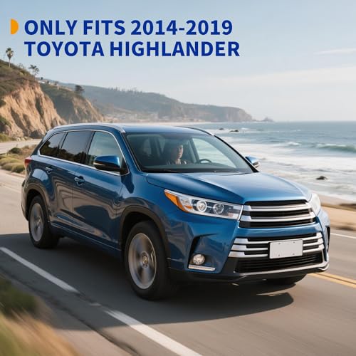 Estribos 4 pulg para Toyota Highlander 2014-2019, aluminio y plástico, 2 piezas miniatura 2