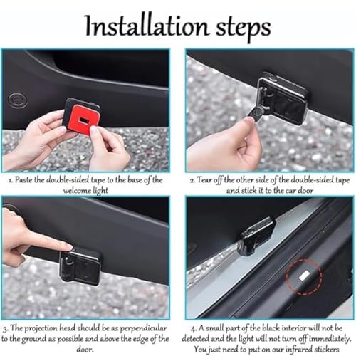 2 Piezas Dos Paquetes Luz para Puerta de Coche para Peugeot 2008 II 2019-2023, Luces Led de Bienvenida Led Coche Interior Proyector Led Puerta Coche