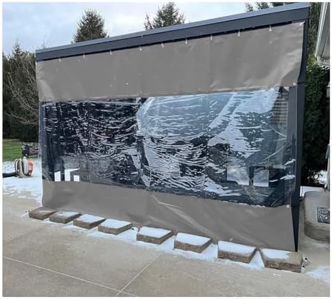 Outdoor Clear Tarp Curtain - Weather-Resistant Vinyl Panels for Patio, Gazebo, Deck & Greenhouse - 2.7x2.5m Wind Block Privacy Screen for Ultimate Outdoor Protection