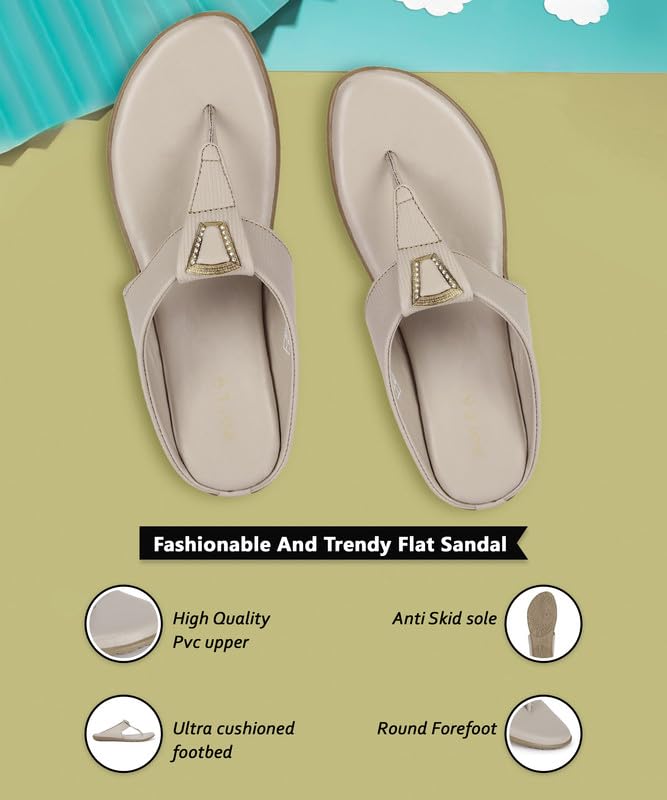 Image of PARAGON K6018L Women's Sandals | Stylish Slip on Flats with Cushioned Soles | Trendy Lightweight Durable & Comfortable Fashion Slippers for Outdoor Use
