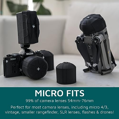 image for KUVRD Universal Lens Cap 2.0 - Fits 99% DSLR Lenses, Element Proof, Li