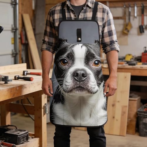 Boston Terrier delantal para taller con cierre rápido miniatura 5