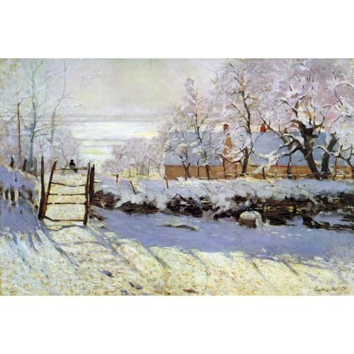 Impression toile La Pie par Monet ARTICULOZY de qualite superieure 76x101cm
