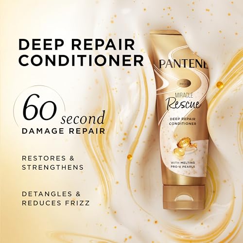 Pantene Miracle Rescue Deep Conditioner with Melting Pro-V Pearls - For Dry, Damaged, or Color-Treated Hair - Intense Moisture & Repair - 8.0 Oz - Image 3