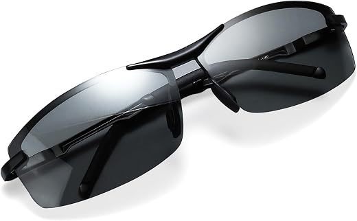 KSEWJP Polarized Photochromic Sunglasses Day &amp; Night Driving Glasses Anti Glare | Ideal for Low to Medium Light Condition