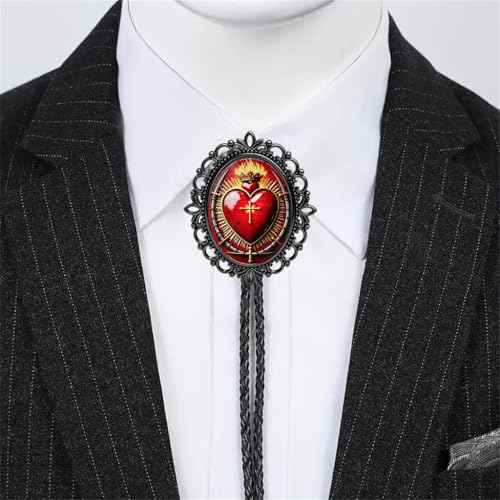 Image of Jeilwiy Bolo Tie for Men Western Cowboy Gothic Bolo Tie Necklace Halloween