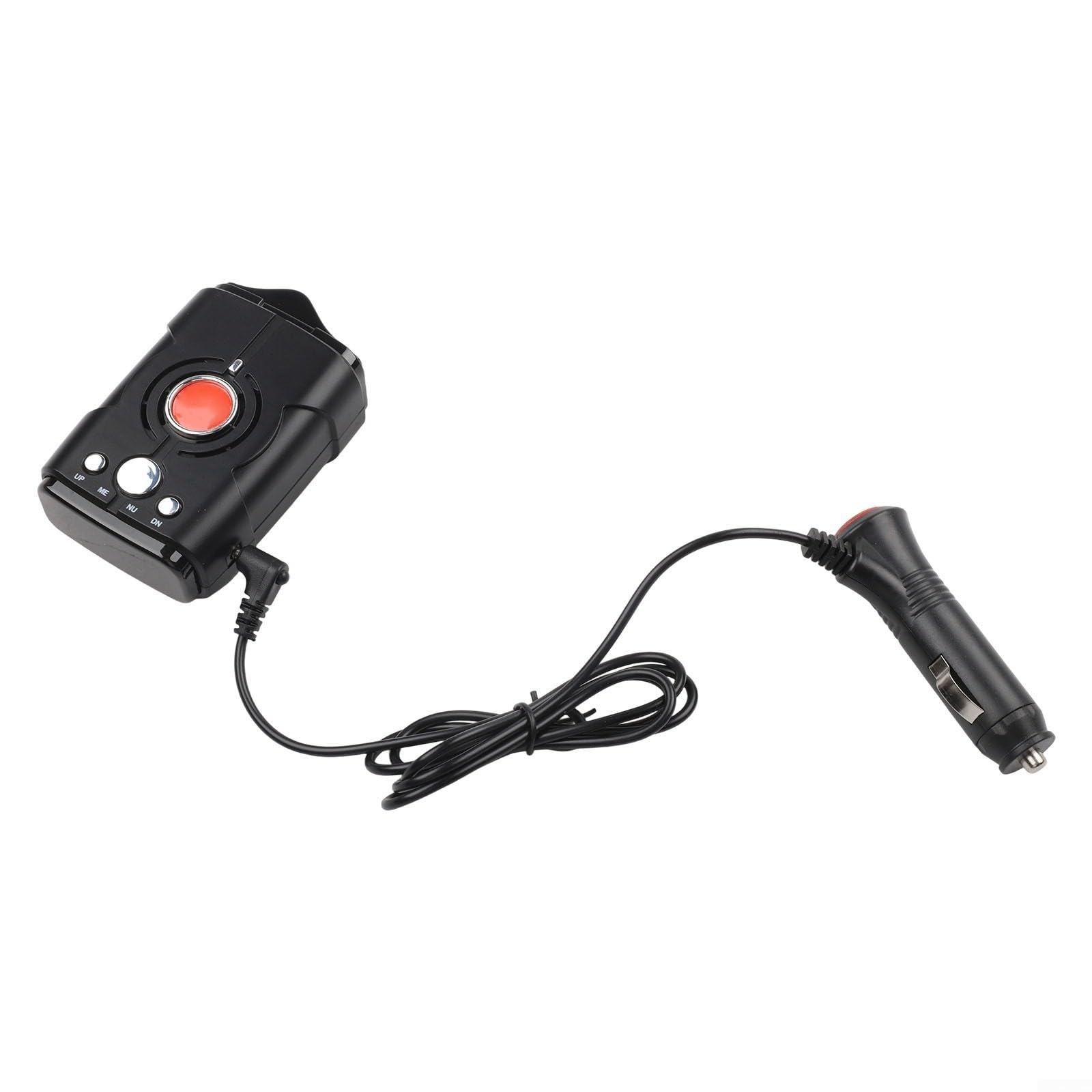 360° Avertisseur de radar avec message vocal, chien électronique pour mesurer la vitesse et la détection de flash, compact 12 x 7,5 x 6,5 cm, ABS, pour voiture camion 12 V, noir