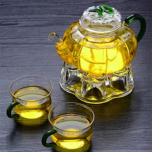 Tetera de vidrio transparente para sobremesas acogedoras con velas 6
