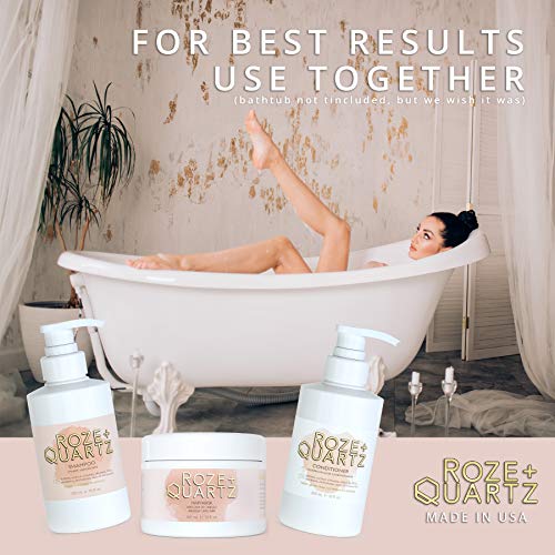 Roze + Quartz Hair Conditioner For Damaged Dry Hair-Paraben, Silicone & Sulfate Free Conditioner Hair Repair Treatment For Damaged Hair-Vegan Conditioner For Colored Hair & All Chemically Treated Hair- 2 Fl Oz / 60 Ml #TOP5