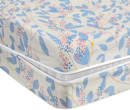 Image of VAS COLLECTIONS Cotton Feel Ultra Soft Mattress Protector Single Bed, 72x36 Inches | Breathable - Hypoallergenic Fitted Bed Protector /Mattresses Cover (72 inchx36 inch - Single, Sky Blue)