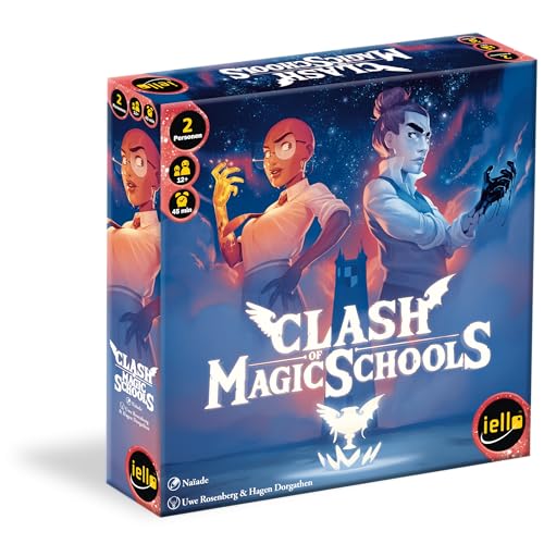Huch!, Clash of Magic Schools, Fantasie-Kartenspiel, Spannendes Duell der Zauberschulen, Magische Prüfungen & Zaubersprüche, Für 2 Spieler ab 10 Jahren
