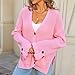 HGps8w Split Side Cardigan Sweaters for Women Loose Long Sleeve Button Down Trendy Casual Fall 2025 Knitted Outerwear Jackets