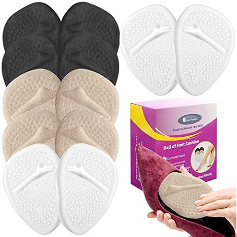 6 Pairs Metatarsal Pads for Women, Professional Reusable Silicone Ball of Foot Cushions, All Day Pain Relief and Comfort Metatarsal Pad, One Size Fits Shoe Inserts (1, 6pairs) Cover