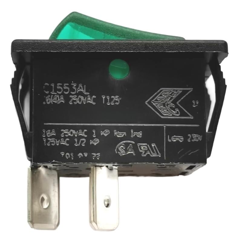 Illuminated Rocker Switch, Models C1553AL, C1353AA, C1350AB, and C1353AB (Red Indicator, O Off Position), 1 Piece