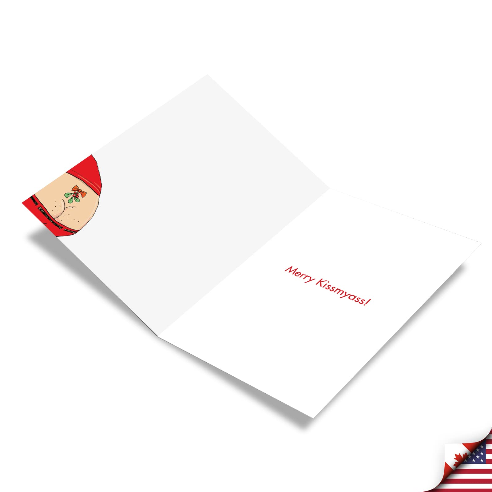Lustige Weihnachtskarte „Santa Tattoo“ – Comic-Witz, Blanko Innen, 12,7 X 17,8 Cm, Mit Umschlag