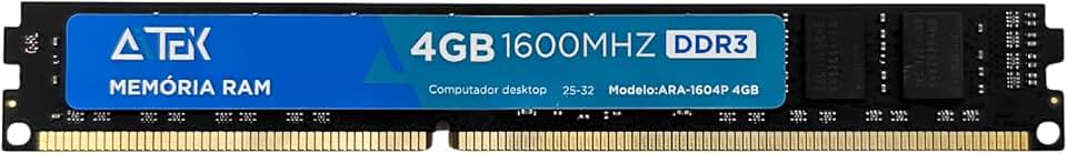 Memória Ram 4GB DDR3 1600MHz DIMM 1,5V Alto Desempenho Multitarefas para PC Desktop