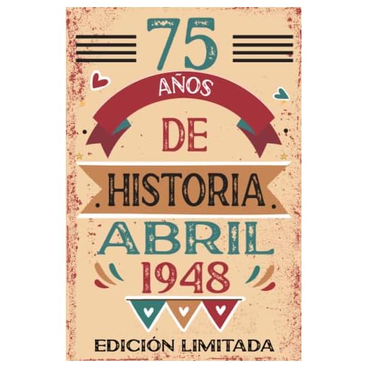 75 Años De Historia Abril 1948: Libro de visitas, cuaderno, 110 páginas de felicitaciones, idea de regalo, regalo Para la esposa, novia, mujer, La madre