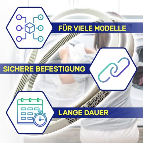 Keilriemen Waschmaschine Poly-V 1270 J 5 mit dem Originalcode 6602001072 6602001497 C00194425 für Indesit für Whirlpool für Samsung - MADE IN ITALY - Garantie 10 Jahre - MONTERAL