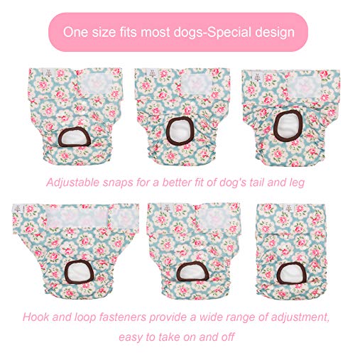 CuteBone Dog Diapers Female XS 3 Pack Reusable Puppy Period Diapers for Heat Cycle D14XS - Image 4