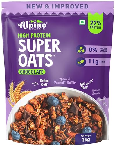 Image of Alpino Peanut Butter Super Oats Chocolate Super Oats + Peanut Butter 1 kg each combo