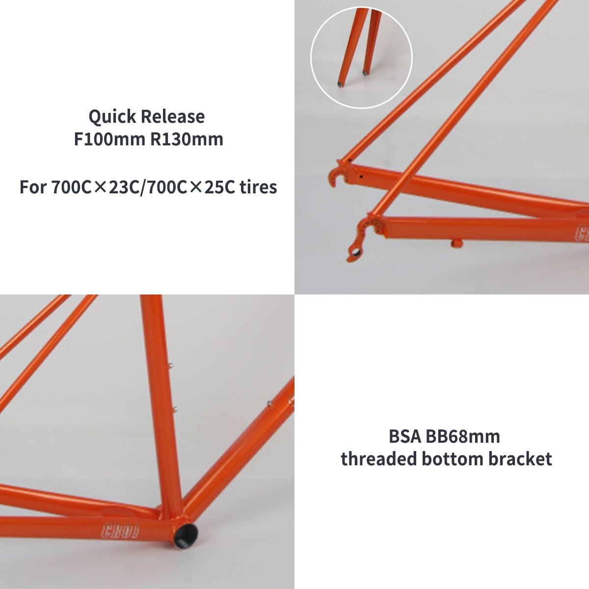 rennrad rahmen chrom BSFHQS Chrom-Molybdän-Stahl Rennrad-Rahmenset 700C 44cm 47cm 50cm 53cm 56cm Felgenbremse/C-Bremsen Fahrrad Schnellspannrahmen F100MM R130MM QR Kohlefaser Gabeln(Gray B,53cm) Sport & Freizeit camping Size:US 15 Rechnungen aufbewahren: Das Original