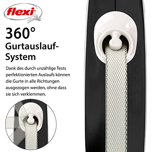 flexi® Comfort M Gurt 5 m schwarz, Roll-Leine für Hunde bis 25 kg