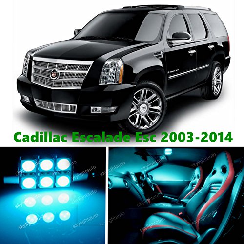 Skylightauto 18Pcs Led Premium Ice Blue Light Interior Package Deal For Cadillac Escalade Esv 2003-2014 #TOP6