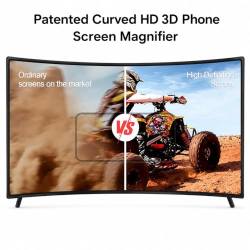 Image of 12 Inch HD 3D Curved Mobile Phone Screen Magnifier with Foldable Stand | Screen Enlarger for Smartphones | Eye Protection Amplifier for Movies, Videos, Gaming & Reading | No Power Required