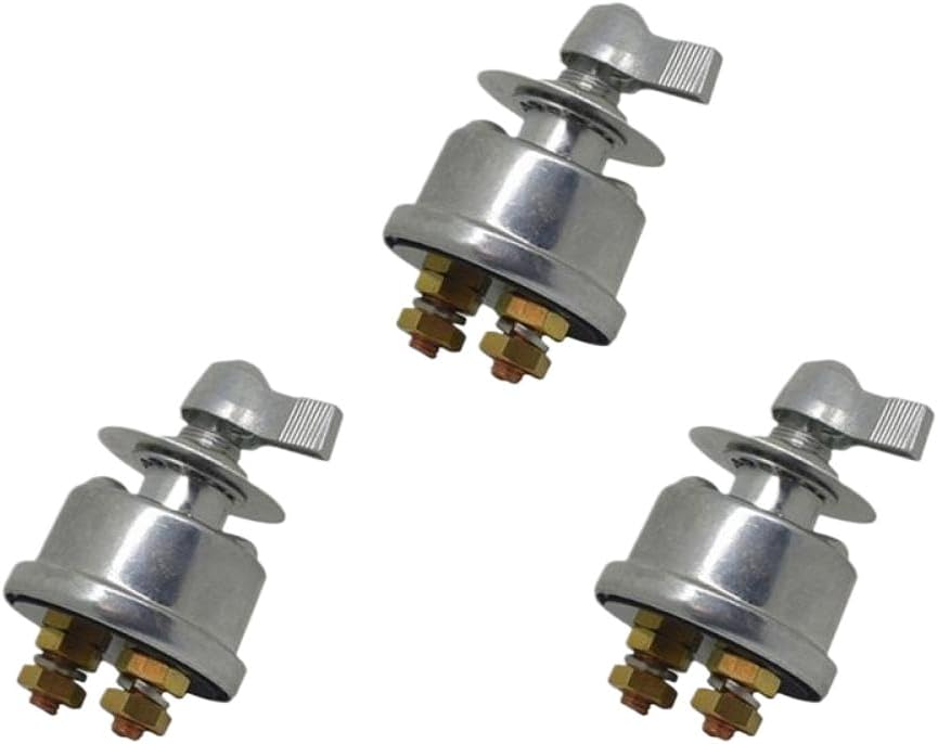 3X 12-24 V Disconnect Switch Compatible With Car Vehicle RV And Boat Power Cut Isolator On Off