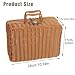 Geflochtener Rattan-Koffer Aufbewahrungskorb mit Griff, Gewebte Picknickbox, Handgewebt, mit Metallschloss, Vintage Geschenkbox aus Weide für Camping, Hochzeit, Fotografie, Deko (Dunkelbraun)