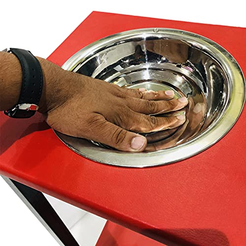 Image of Goyal steel & furniture Beauty Parlor Salon Cutting Barber Makeup Manicure Padicure Trolley and Bowl Heavy Duty Trolley (1, Heavy Double Red)