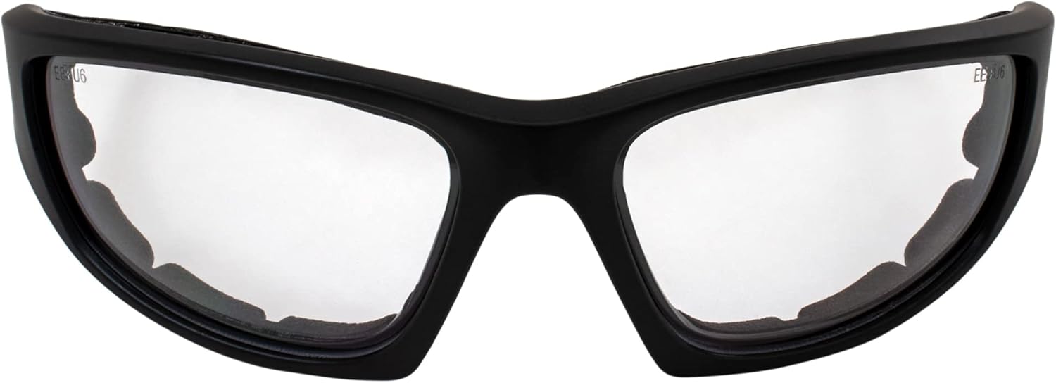 Epoch Eyewear Foam-3 Padded Motorcycle Sunglasses 2 Pair Black Frames with Smoke Lens & Clear Lenses - Image 2