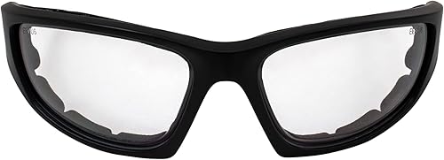 Miniatura 2 de EPOCH - Lentes de sol acolchados de espuma 3 para motocicleta, montura negra, lente transparente ANSI Z87.1+