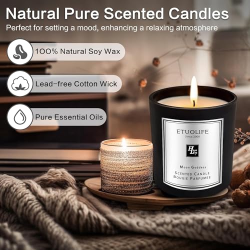 Candles Gifts for Women,Luxury Scented Candles Set for Valentine's Day for Her Him,Soy Wax Candles Promotes Sleep Relieves Stress,Perfect for Bath Yoga Wedding Mother's Day Thanksgiving Anniversary - Image 2