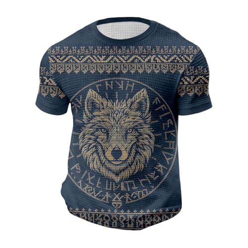 Genérico Camiseta de Tigre ImpresióN 3D de Animales Manga Corta Camisetas con Gráficos de Tigre Camiseta de Gatos Tops de Verano Wolf 3D Estampado Cuello Redondo Ropa Casual