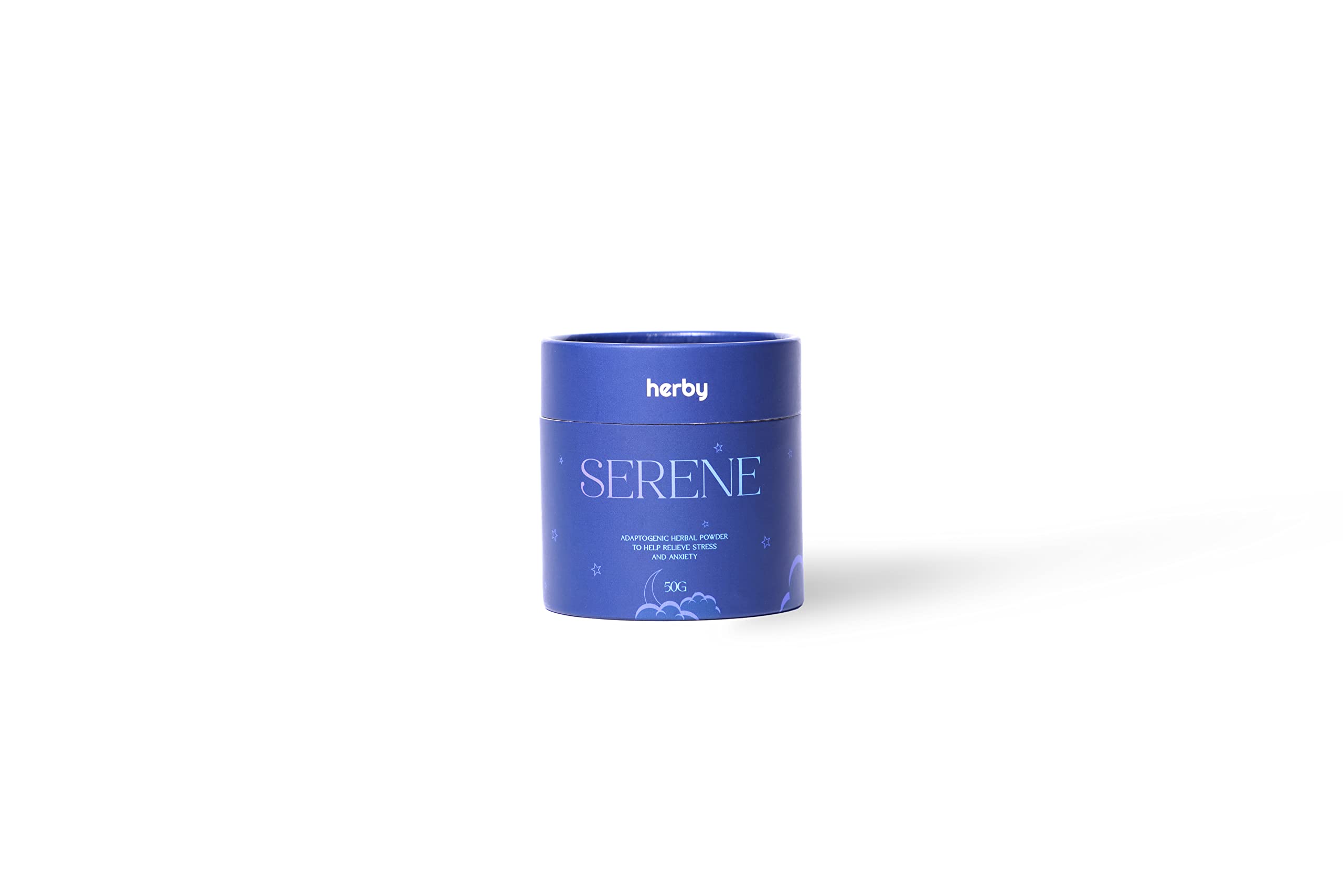 Herby BoxSerene - Calm Stress Sleep | Premium Quality Superfood, Antioxidants, Anti-inflammatory - Ashwagandha, Reishi, Lion's Mane, Shiitake Mushrooms, Papaya | Vegan & GMO-Free, 20+ Serving