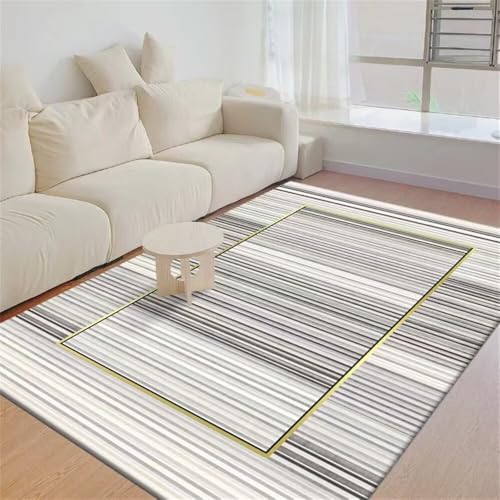 Tapis rayé moderne pour chambre ado garçon isolant et antidérapant