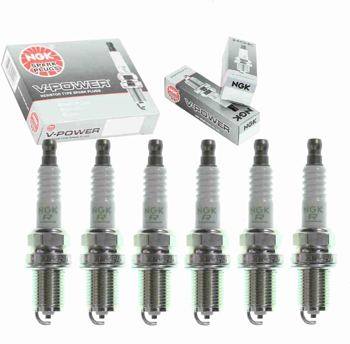 6 pc NGK V-Power Spark Plugs compatible with Mitsubishi Montero Sport 3.0L V6 1997-1998