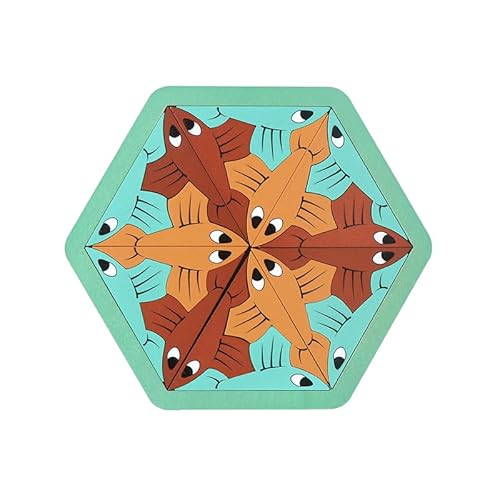Goldfish Puzzle - 19-Piece Wooden Jigsaw, Educational Brain Teaser, Cognitive