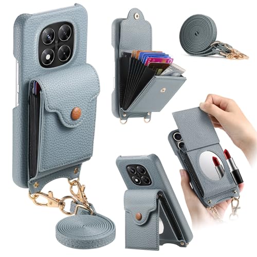 Etui Xiaomi 15 Pro bleu protection intégrale avec fentes pour cartes