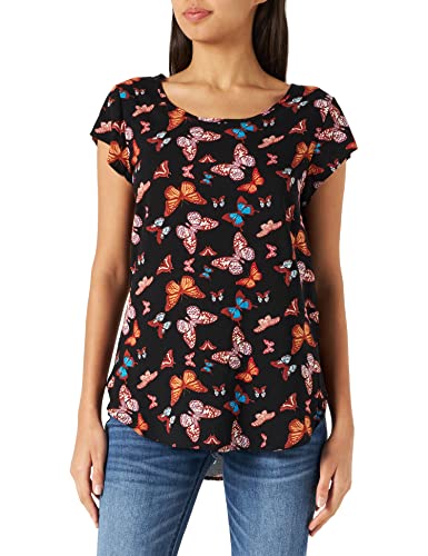 Only Onlnova Life S/S Top PTM T-Shirt, Henné brûlé/AOP : 328 La Farfalla, 38 Femme