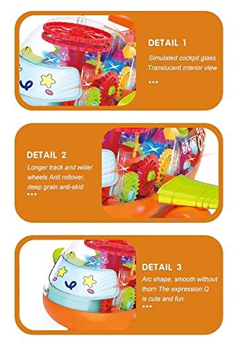 Image of Goyal's Transparent Gear Plane With Wide Wings - 3D Concept Toy With 360 Rotation, Moving Simulation Technology, Sound & Lights for Kids (Big)