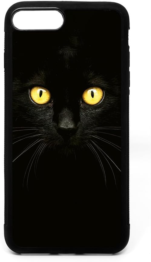 Iphone 7 Plus 5.5" iPhone8 Plus 5.5Inch Case, Black Cat in the Dark Black Soft Rubber TPU Bumper Case, Customized iPhone 8Plus 5.5Inch Iphone7 Plus 5.5" Cat Lover's Case