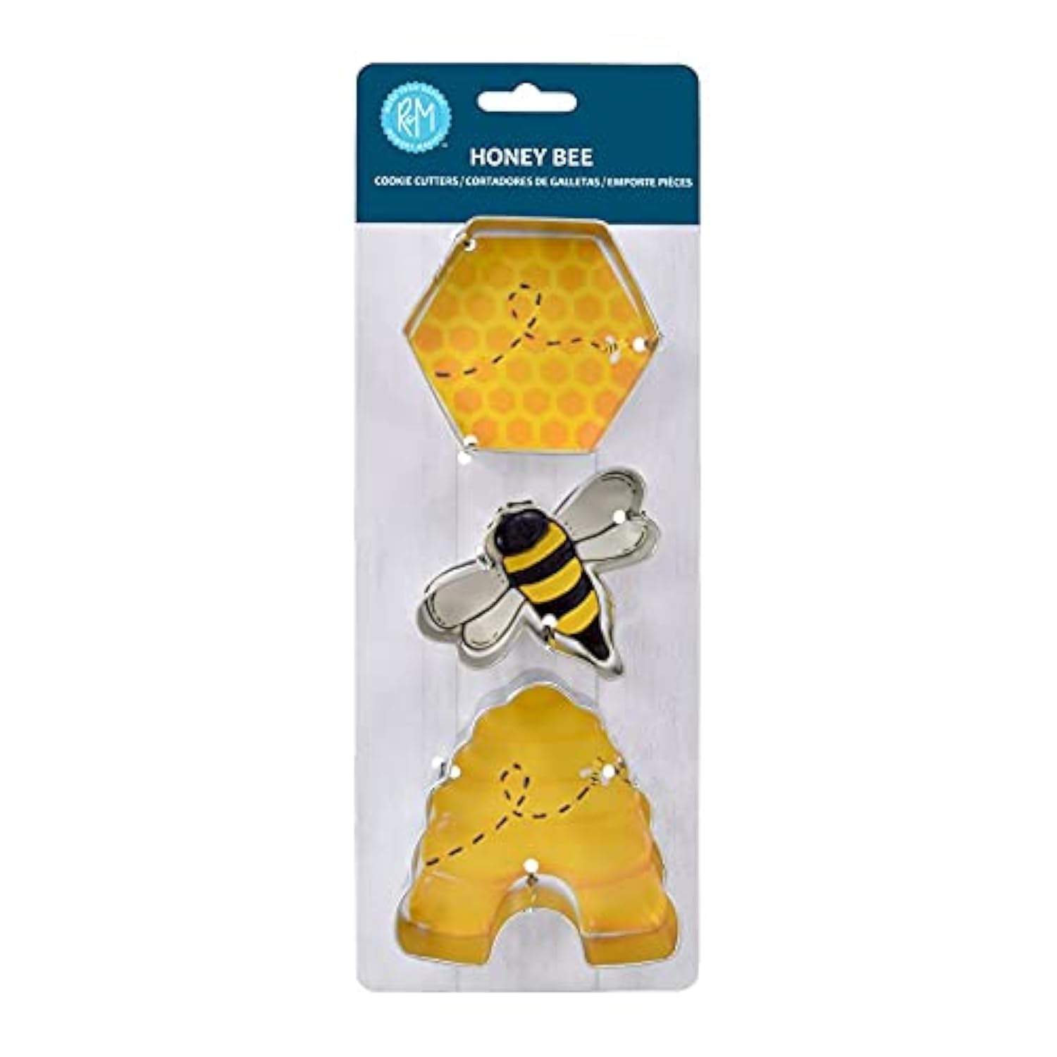 R & M International Cortador de galletas de abeja de miel, talla única, color plateado