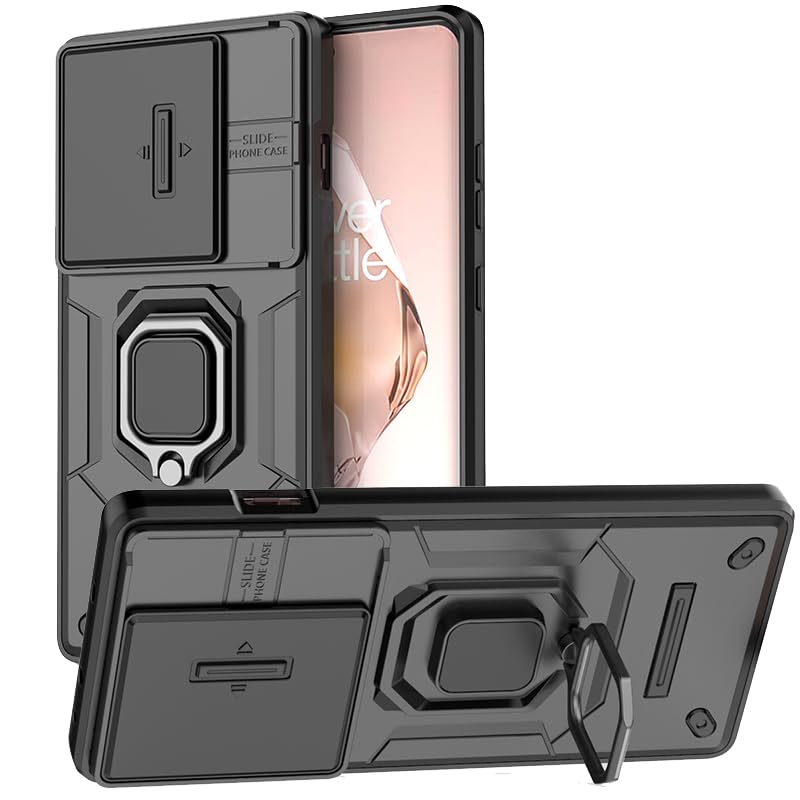 ZOBRIX Back Cover Compatible to One Plus 12R with Sliding Camera Shield Cover & 360° Protection Ring Stand Mobile Phone Case for One Plus 12R (Black) (B0D9SFFRM9) Amazon Price History, Amazon Price Tracker