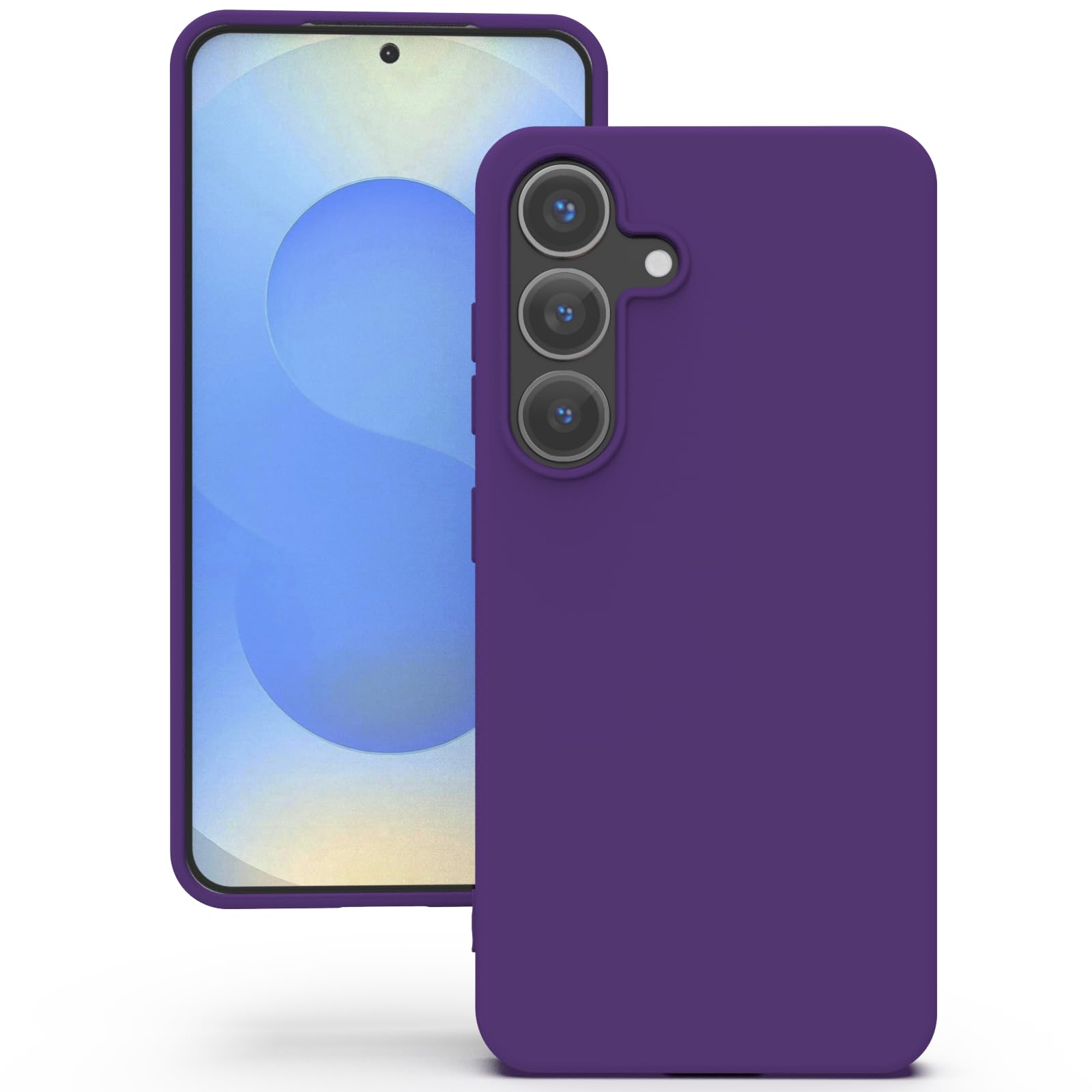 YATWIN Silicone Back Case for Samsung Galaxy S25, Soft-Touch Phone Back Cover for Samsung Galaxy S25 - Purple