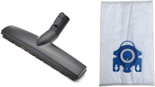 Paquete de 10 bolsas de repuesto Miele GN + 4 filtros + cepillo de repuesto Miele Bare Floe. Compatible con aspiradoras Miele S2, S5, S8, Classic