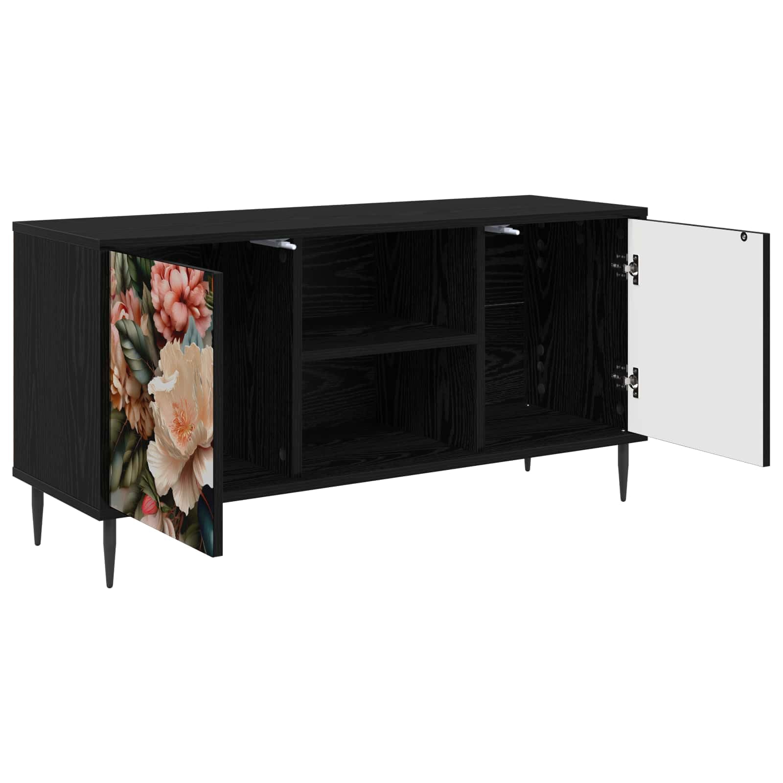 SYDE Mobile TV 102 cm rovere nero con contenitore